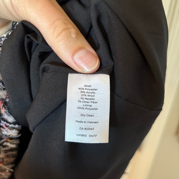 Talbots Fringed Festive Tweed Sheath Dress Sleeveless Multicolor 16P Petite - Picture 8 of 10